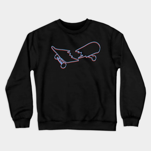 Broken Skateboard - dark Crewneck Sweatshirt by nathancowle